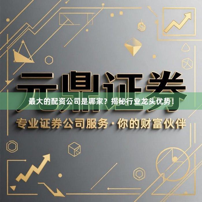 最大的配资公司是哪家？揭秘行业龙头优势！