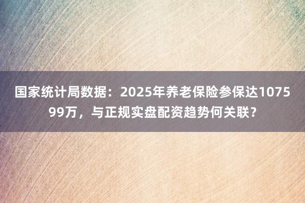国家统计局数据：2025年养老保险参保达107599万，与正规实盘配资趋势何关联？
