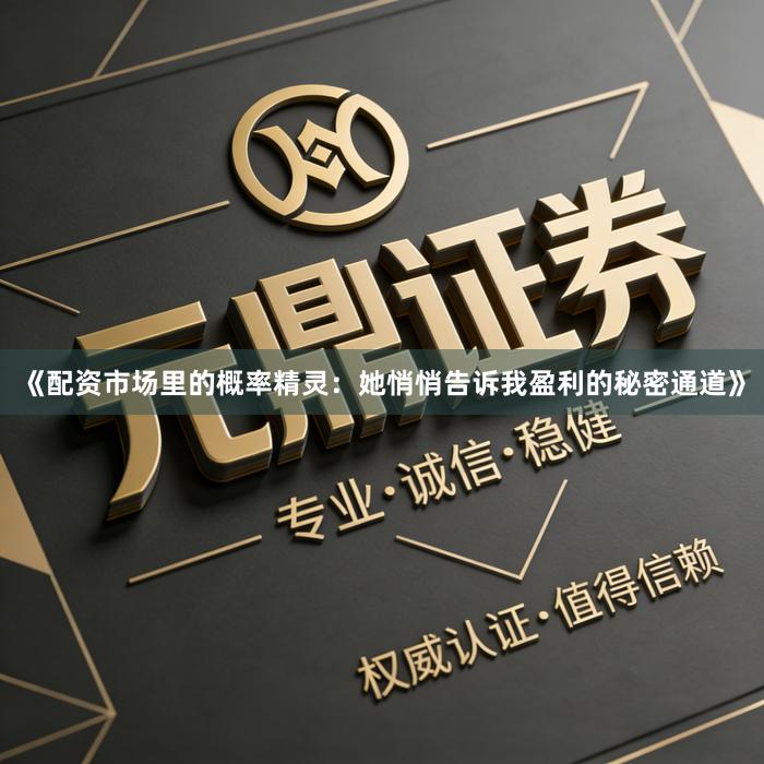 《配资市场里的概率精灵：她悄悄告诉我盈利的秘密通道》