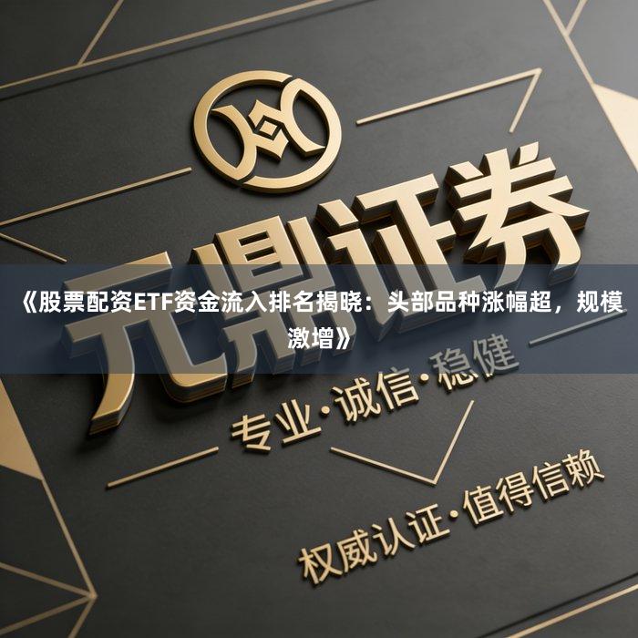 《股票配资ETF资金流入排名揭晓:头部品种涨幅超,规模激增》
