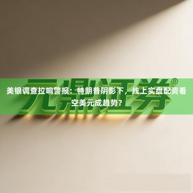 美银调查拉响警报：特朗普阴影下，线上实盘配资看空美元成趋势？