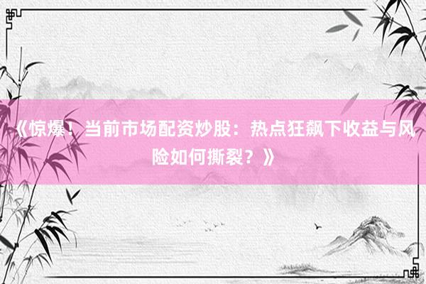 《惊爆！当前市场配资炒股：热点狂飙下收益与风险如何撕裂？》