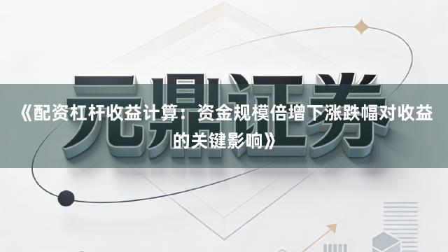 《配资杠杆收益计算:资金规模倍增下涨跌幅对收益的关键影响》