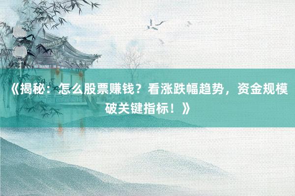 《揭秘：怎么股票赚钱？看涨跌幅趋势，资金规模破关键指标！》