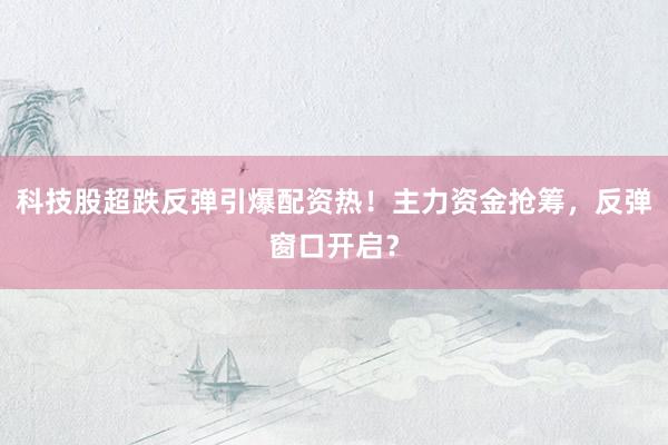 科技股超跌反弹引爆配资热!主力资金抢筹,反弹窗口开启?
