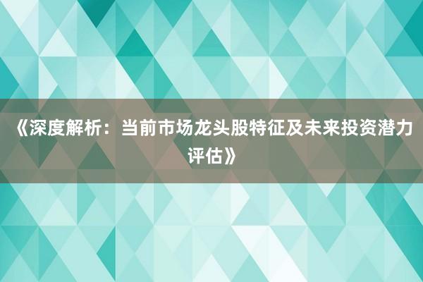 《深度解析：当前市场龙头股特征及未来投资潜力评估》