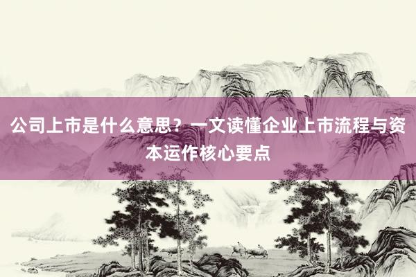 公司上市是什么意思？一文读懂企业上市流程与资本运作核心要点