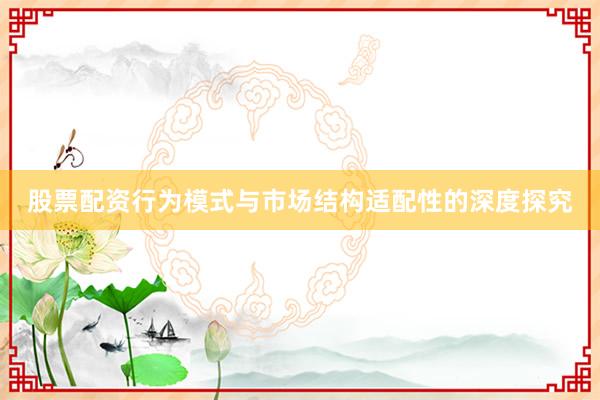 股票配资行为模式与市场结构适配性的深度探究