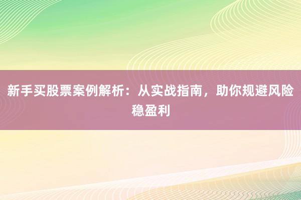 新手买股票案例解析：从实战指南，助你规避风险稳盈利