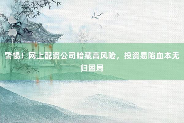 警惕！网上配资公司暗藏高风险，投资易陷血本无归困局
