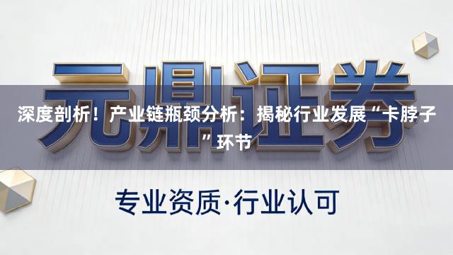 深度剖析！产业链瓶颈分析：揭秘行业发展“卡脖子”环节