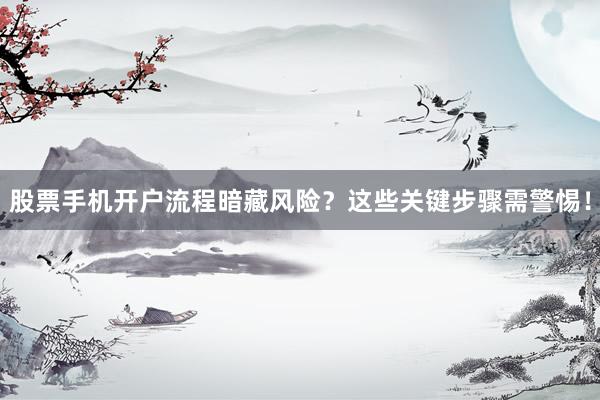 股票手机开户流程暗藏风险？这些关键步骤需警惕！