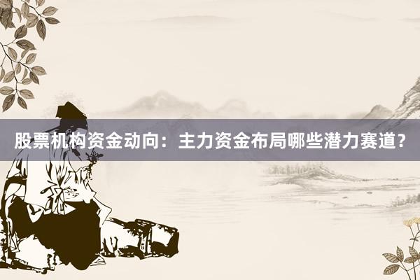 股票机构资金动向：主力资金布局哪些潜力赛道？